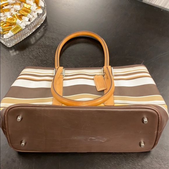 Vintage Coach striped satchel - Picture 5 of 5